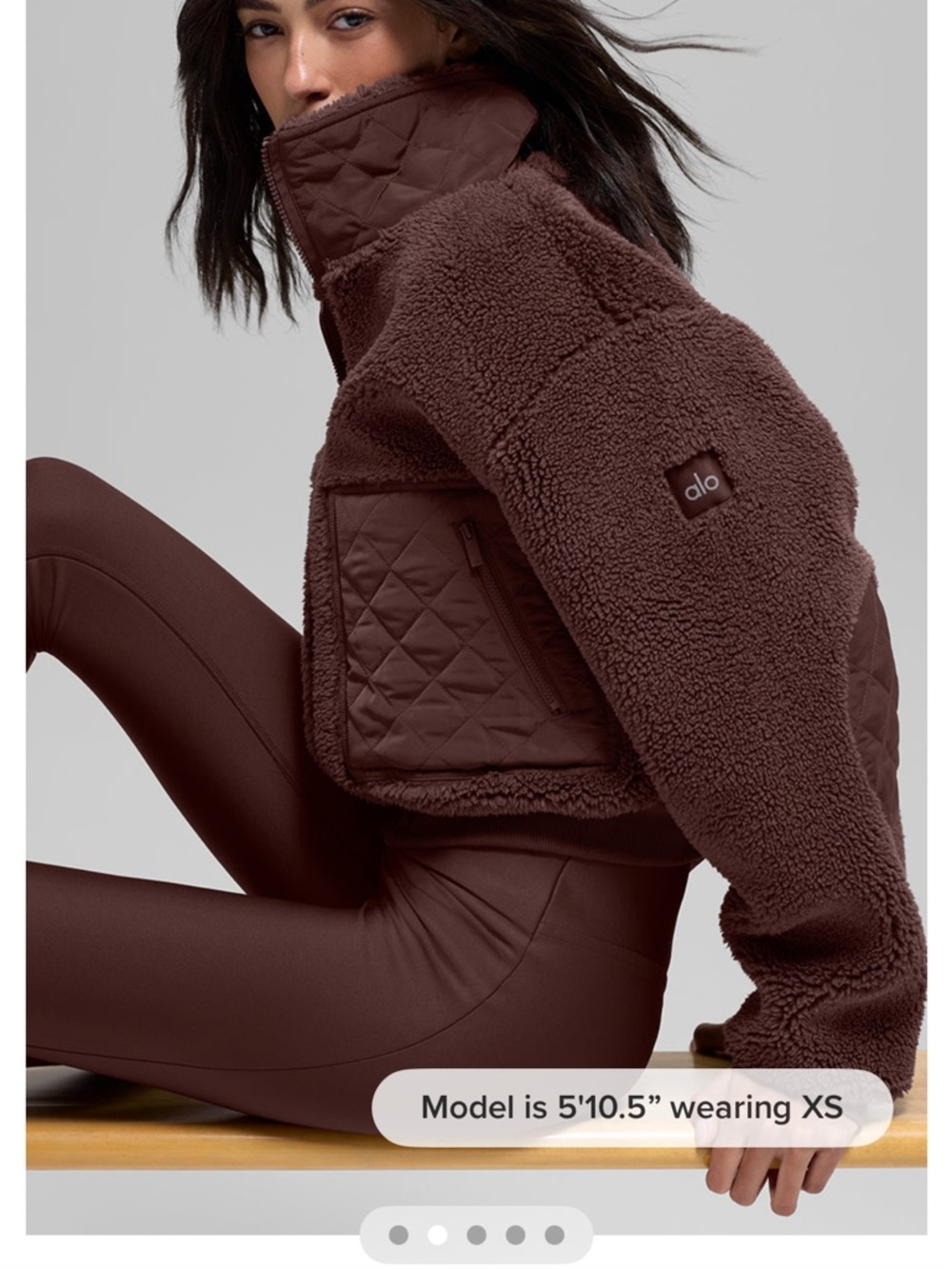 Alo Sherpa Edge Bomber in Brownstone